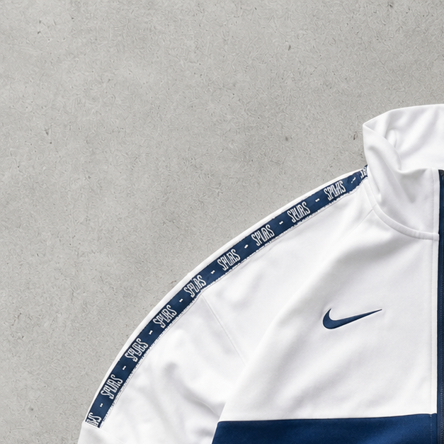 France Retro Nike Track Jacket White, Blue Rare (M)