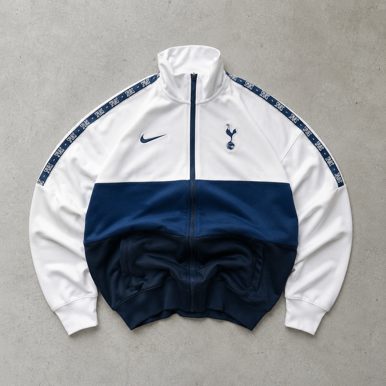 France Retro Nike Track Jacket White, Blue Rare (M)