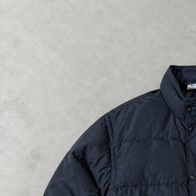 Y2K Nike Puffer Jacket Black Rare (L) Stitched Logo