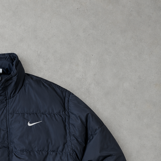 Y2K Nike Puffer Jacket Black Rare (L) Stitched Logo