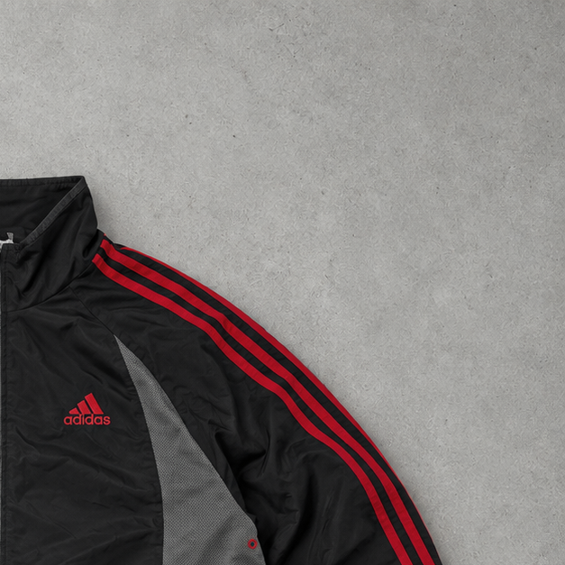 Adidas Windbreaker Black / Red Rare (M)