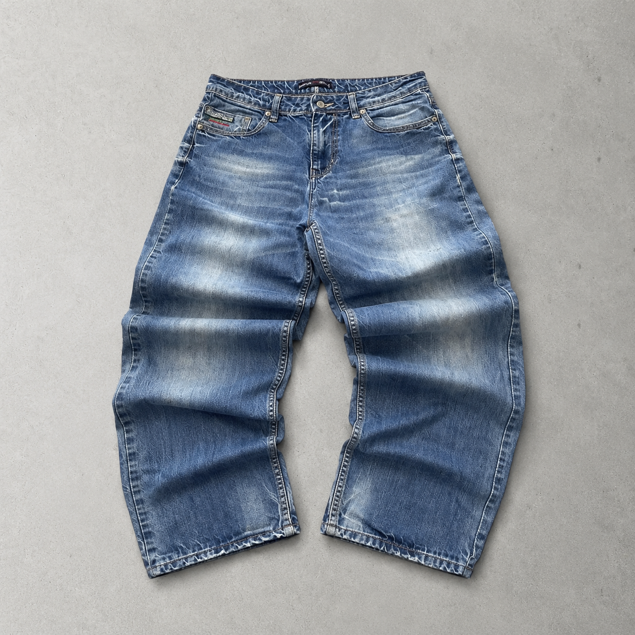 Y2K Emporio Armani Jeans Blau Limited Stitched Logo (L)