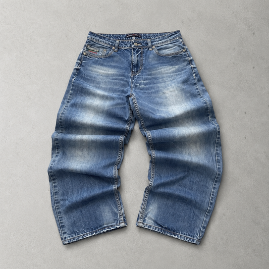 Y2K Emporio Armani Jeans Blau Limited Stitched Logo (L)