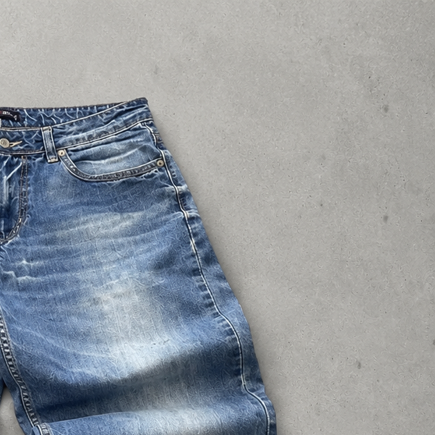 Y2K Emporio Armani Jeans Blau Limited Stitched Logo (L)