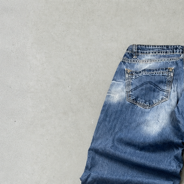 Y2K Emporio Armani Jeans Blau Limited Stitched Logo (L)
