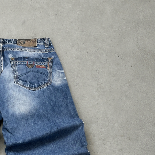Y2K Emporio Armani Jeans Blau Limited Stitched Logo (L)