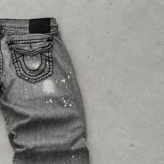 Y2K True Religion Jeans Grey Rare (W38 | DE 54)