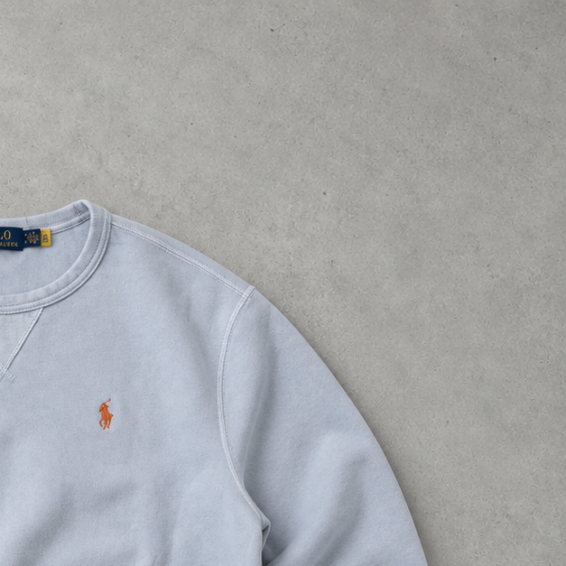 Polo Ralph Lauren Crewneck Sweater Hellblau Rare (L) Stitched Logo