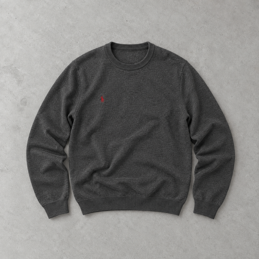 Ralph Lauren Sweater Grau Rare (XXL) Stitched Logo