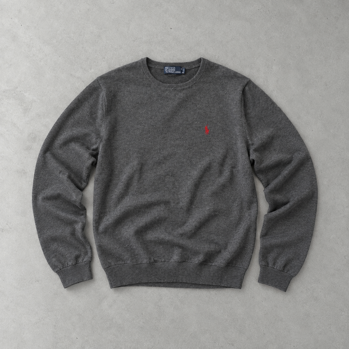 Ralph Lauren Sweater Grau Rare (XXL) Stitched Logo