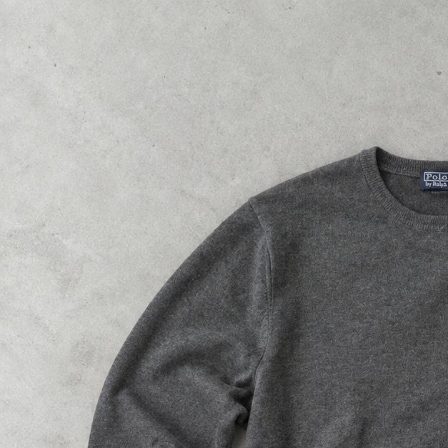 Ralph Lauren Sweater Grau Rare (XXL) Stitched Logo
