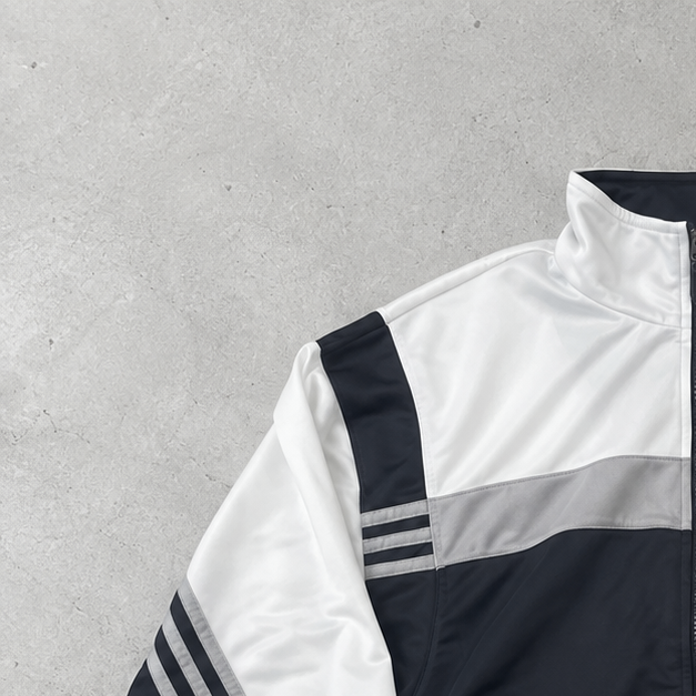 Coupe-vent Adidas des années 90 Noir / Blanc Rare (M) Logo brodé