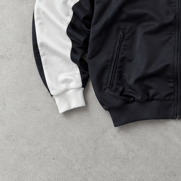Coupe-vent Adidas des années 90 Noir / Blanc Rare (M) Logo brodé