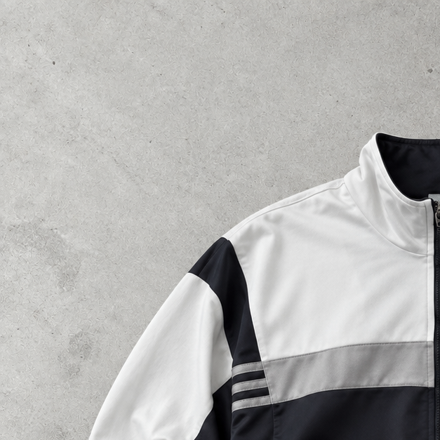 Coupe-vent Adidas des années 90 Noir / Blanc Rare (M) Logo brodé