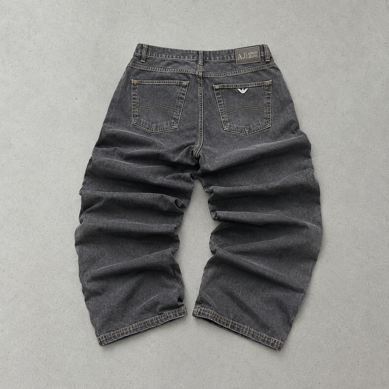 Y2K Armani Jeans Jeans Grau, Schwarz Rare (M)