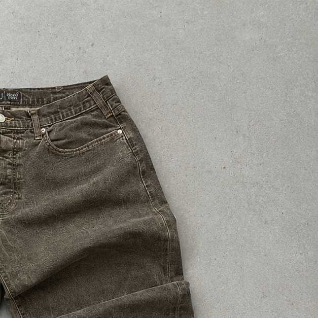 Y2K Armani Jeans Jeans Grau, Schwarz Rare (M)