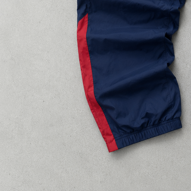 90s Nike Track Pants Marineblau, Rot Rare (Size M) Stitched Logo