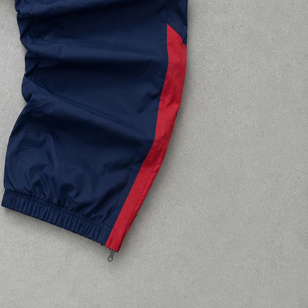 90s Nike Track Pants Marineblau, Rot Rare (Size M) Stitched Logo