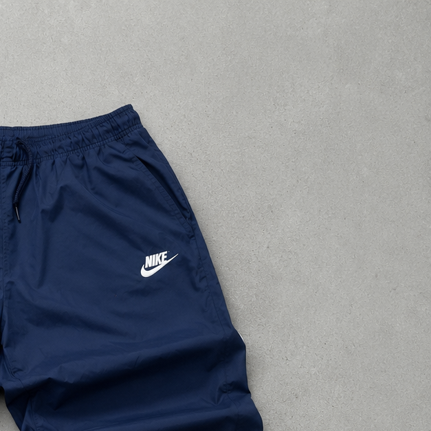 90s Nike Track Pants Marineblau, Rot Rare (Size M) Stitched Logo