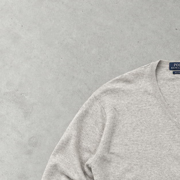 Polo Ralph Lauren V-Neck Sweater Creme Rare (L) Stitched Logo