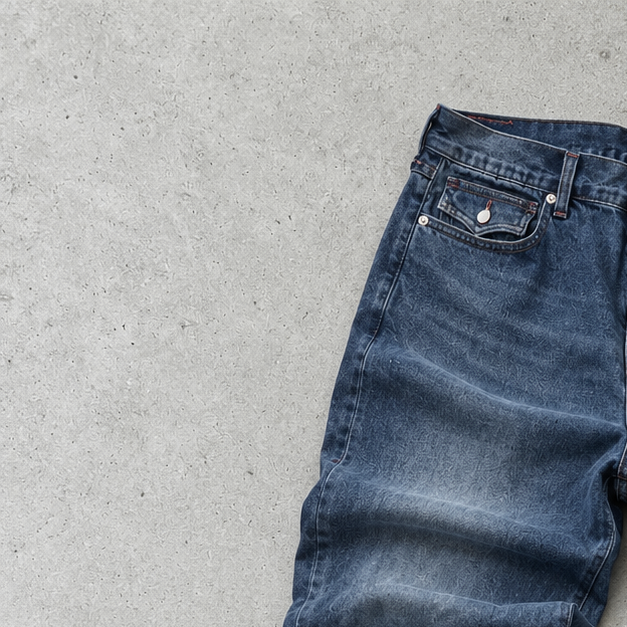 Y2K True Religion Straight Jeans Burgunderrot Rare (W34 | DE 50)
