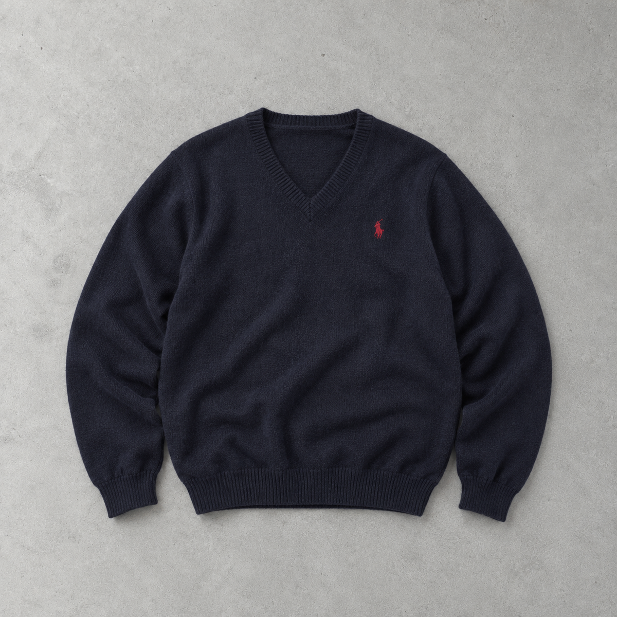 Ralph Lauren Sweater Marineblau Rare (L) Stitched Logo