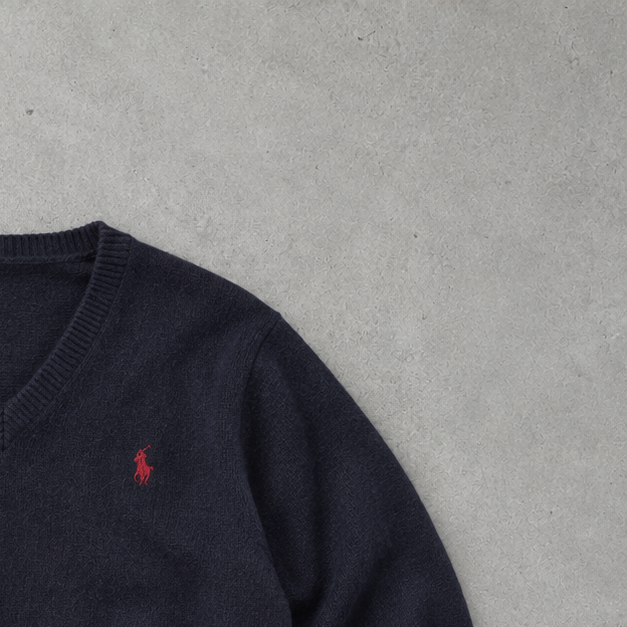 Ralph Lauren Sweater Marineblau Rare (L) Stitched Logo