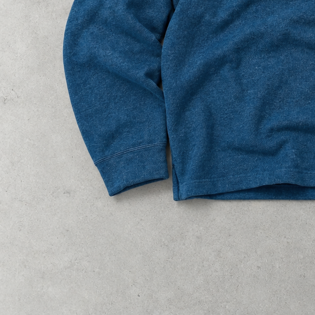 Ralph Lauren Half-Zip Sweater Blau, Braun Rare (XL) Stitched Logo