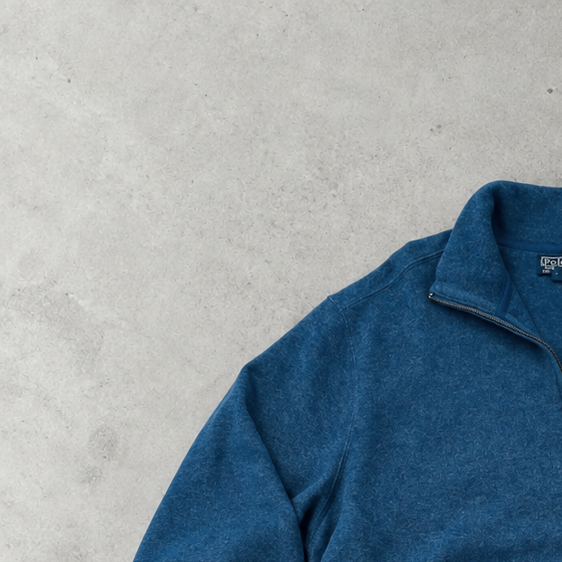 Ralph Lauren Half-Zip Sweater Blau, Braun Rare (XL) Stitched Logo