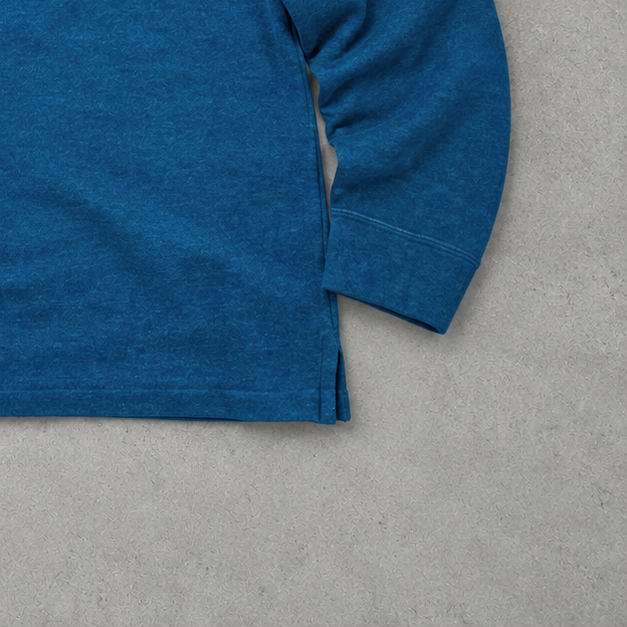 Ralph Lauren Half-Zip Sweater Blau, Braun Rare (XL) Stitched Logo