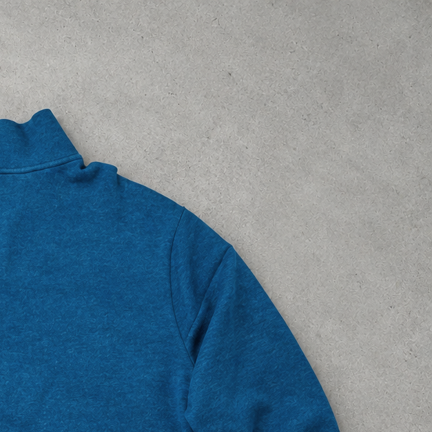 Ralph Lauren Half-Zip Sweater Blau, Braun Rare (XL) Stitched Logo