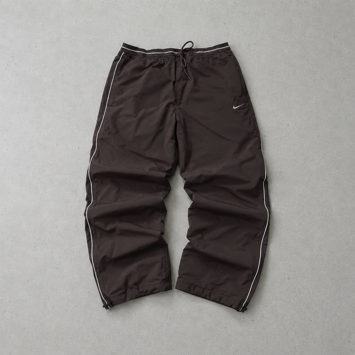 Y2K Nike Wide Leg Track Pants Braun Limited (Size M) Stitched Logo