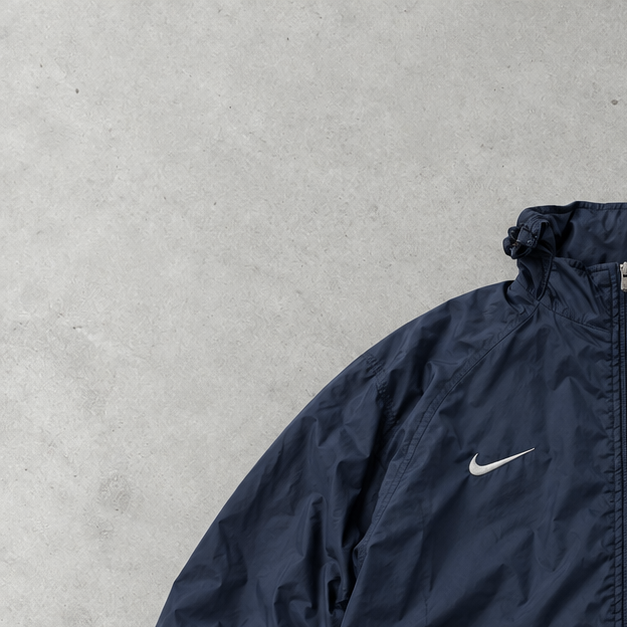 Barcelona 2000 Nike Windbreaker Marineblau Rare (L) Stitched Logo