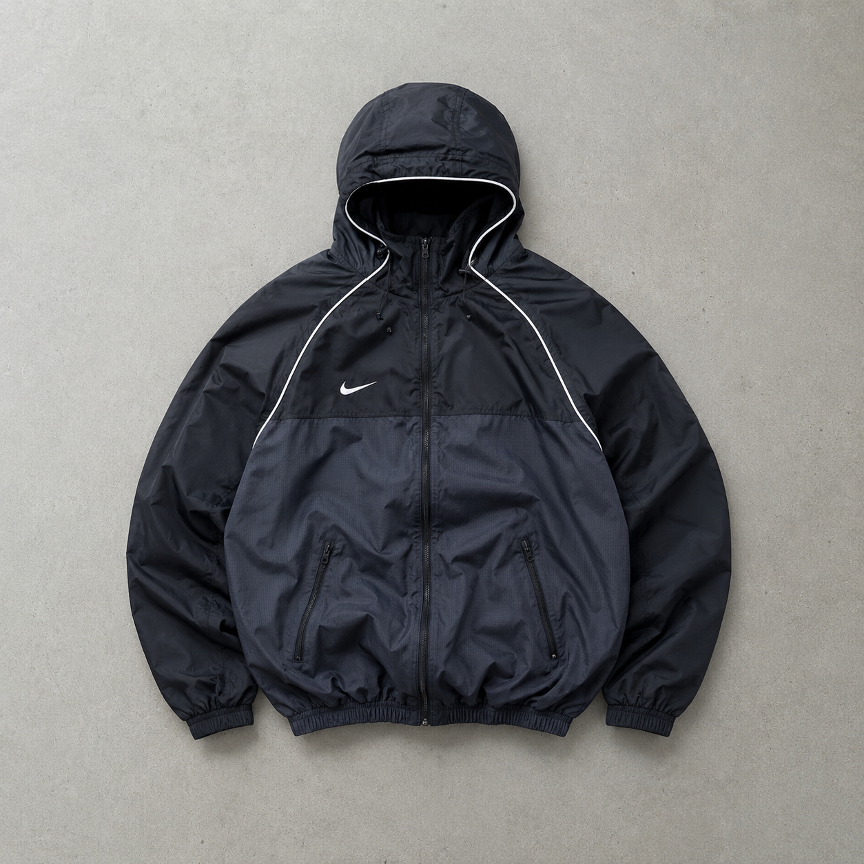 00s Nike Windbreaker Black, Grey Limited (M)