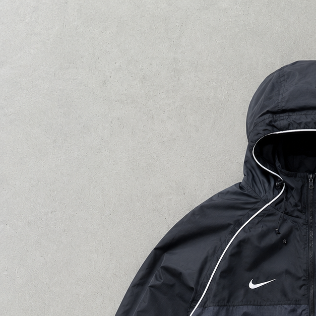 00s Nike Windbreaker Black, Grey Limited (M)
