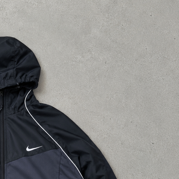 00s Nike Windbreaker Black, Grey Limited (M)