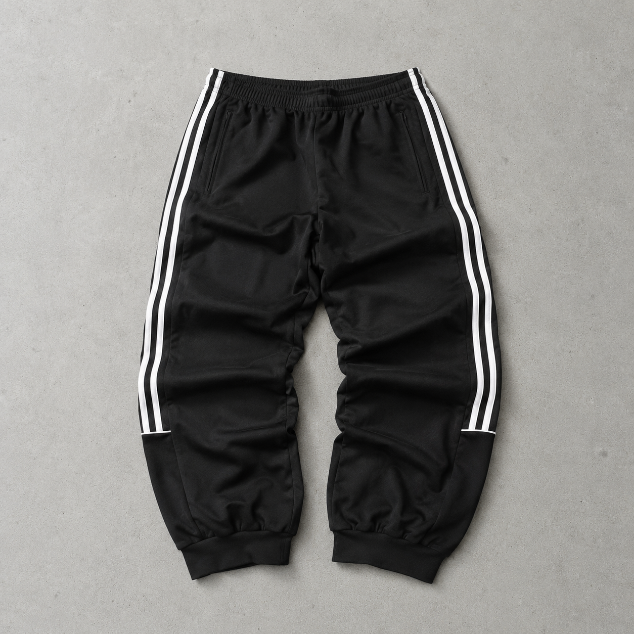 Y2K Adidas Track Pants Black, White Rare (S)