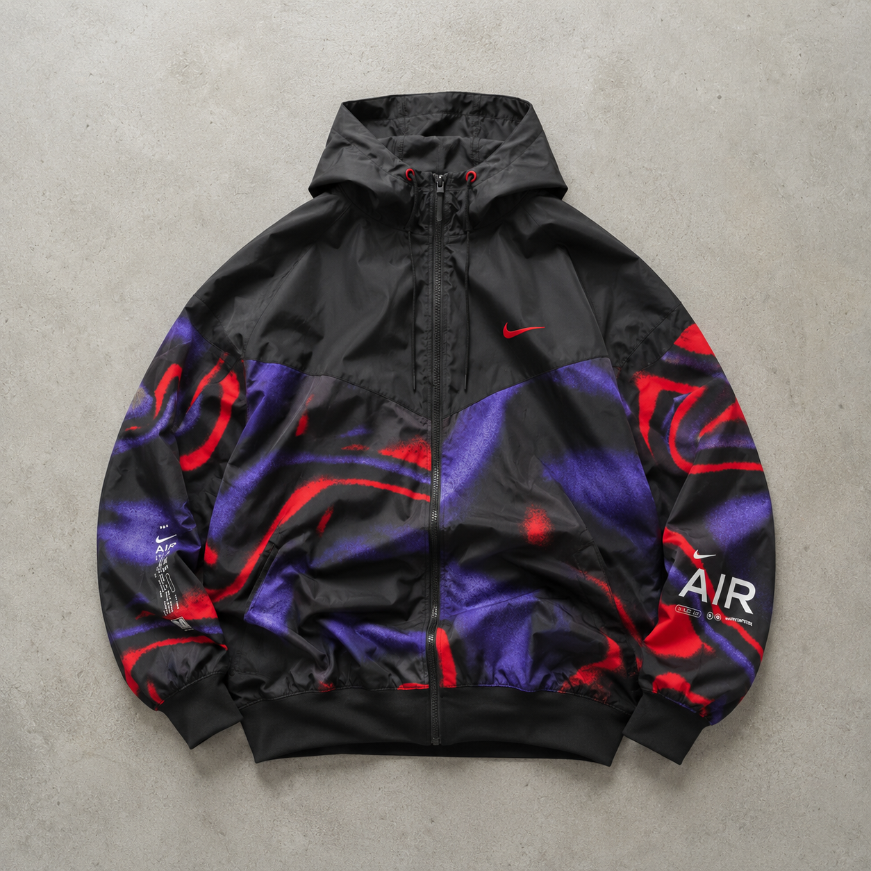 Nike Windbreaker Black, Red Rare (Size XL)
