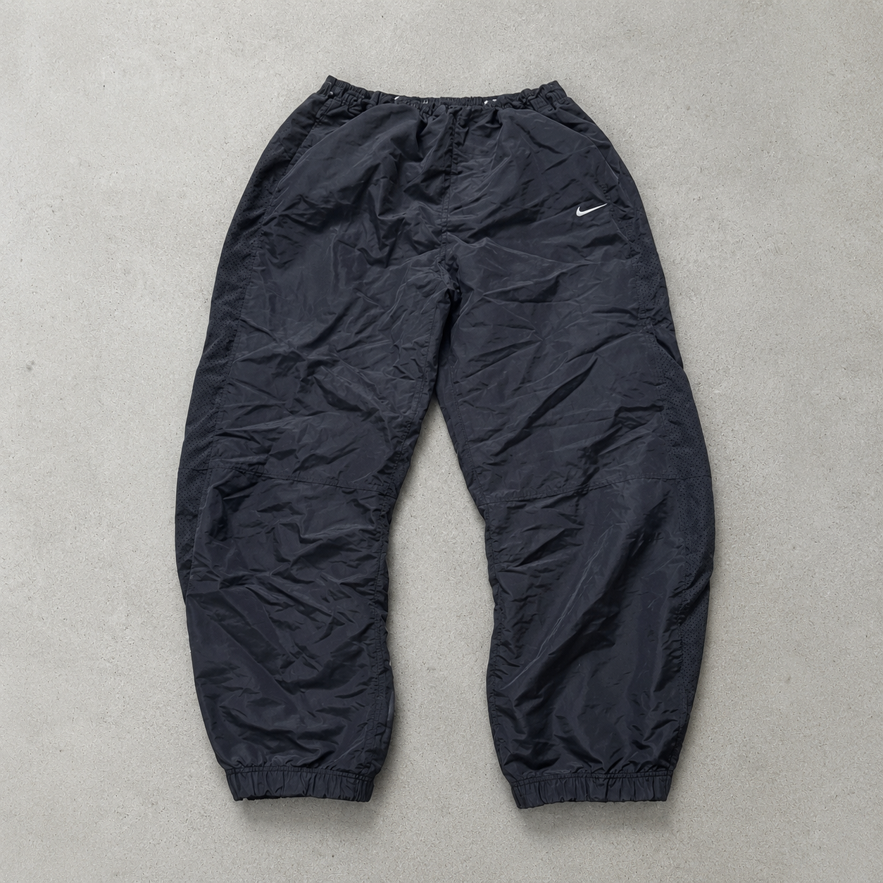 90s Y2K 2000 Nike Track Pants Schwarz Limited Stitched Logo (M)