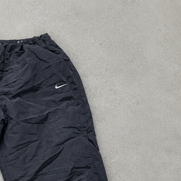 90s Y2K 2000 Nike Track Pants Schwarz Limited Stitched Logo (M)