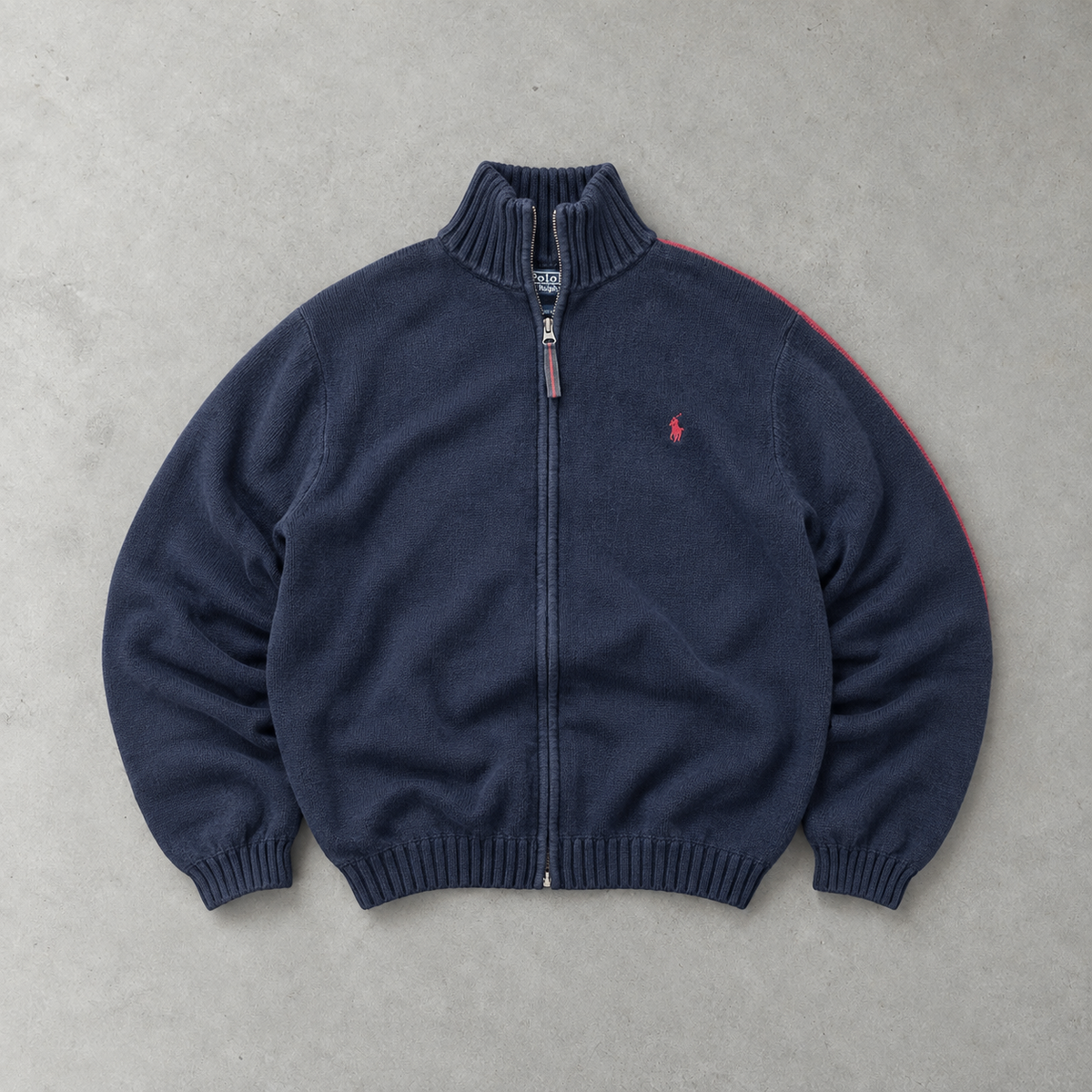 Ralph Lauren Stitched Logo Jacket Marineblau Rare (XL)
