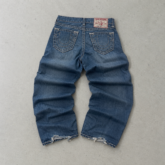 Y2K True Religion Jeans Blau, Weiß Limited (M)