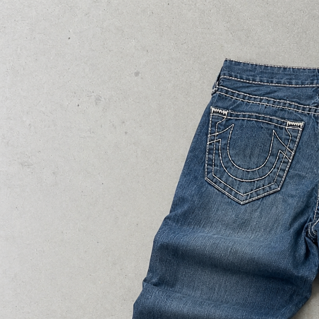 Y2K True Religion Jeans Blau, Weiß Limited (M)