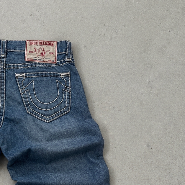 Y2K True Religion Jeans Blau, Weiß Limited (M)