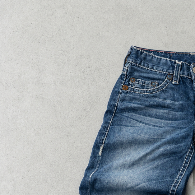 Y2K True Religion Jeans Blau, Weiß Limited (M)