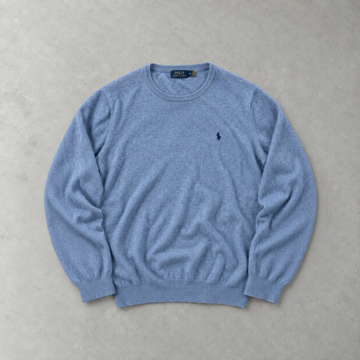 Ralph Lauren Sweater Hellblau Stitched Logo Rare (M)