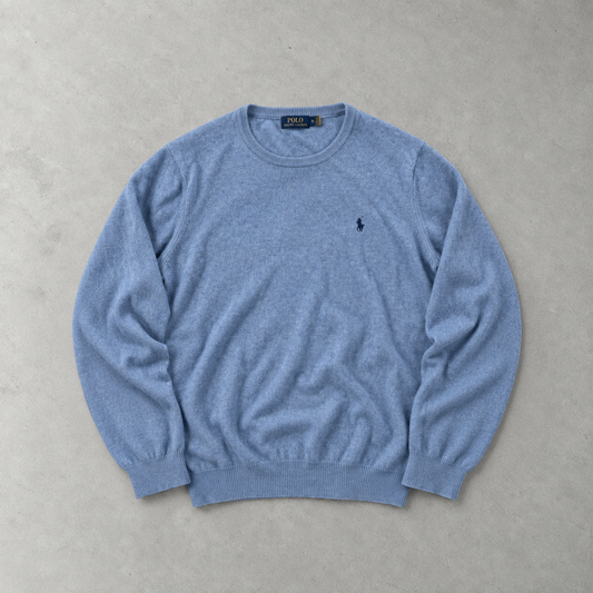 Ralph Lauren Sweater Hellblau Stitched Logo Rare (M)
