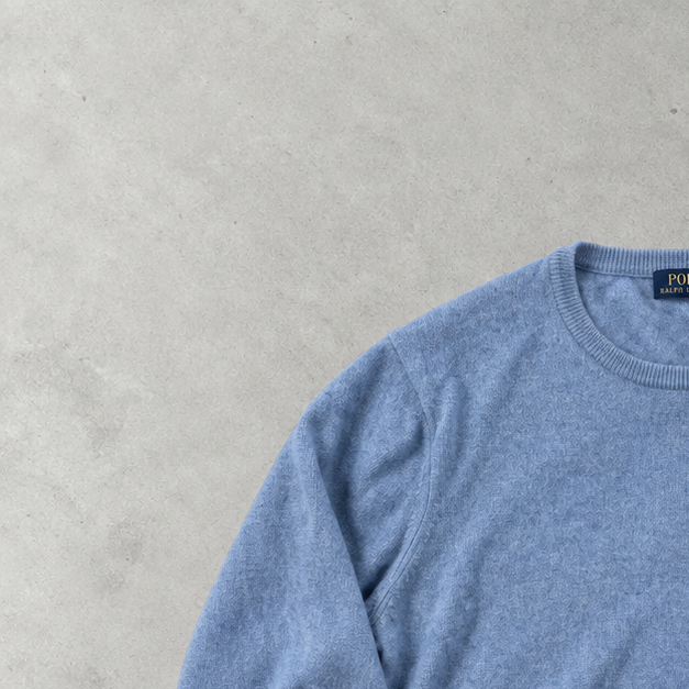 Ralph Lauren Sweater Hellblau Stitched Logo Rare (M)