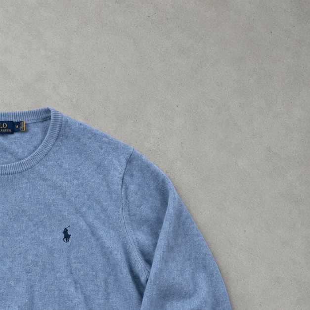 Ralph Lauren Sweater Hellblau Stitched Logo Rare (M)