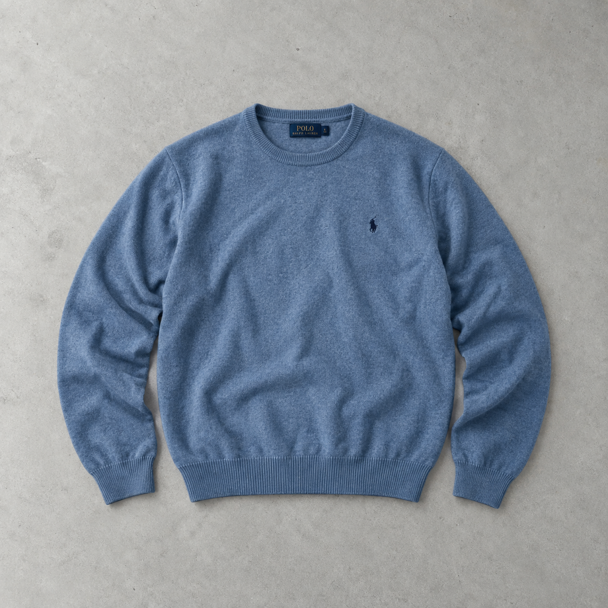 Ralph Lauren Sweater Hellblau Stitched Logo Rare (M)
